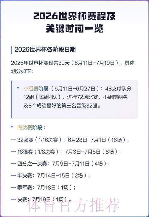 世界杯最新赛事时间表 世界杯最新赛事时间表
