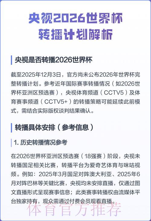 2026年世界杯高清直播平台全攻略 2026年世界杯高清直播平台全攻略